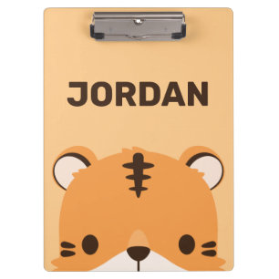 Niedliches Tiger mit Personalisiertem Namen Klemmbrett