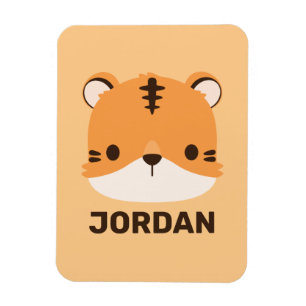 Niedliches Tiger mit Personalisiertem Namen Magnet