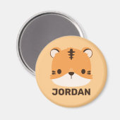 Niedliches Tiger mit Personalisiertem Namen Magnet (Vorderseite/Rückseite)