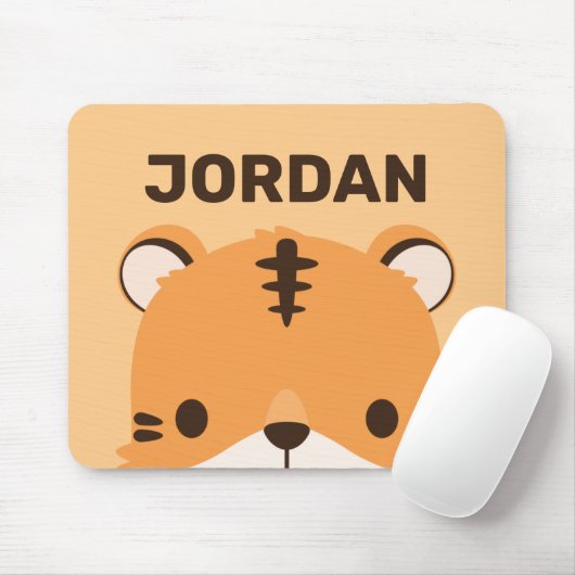 Niedliches Tiger mit Personalisiertem Namen Mousepad (Mit Mouse)