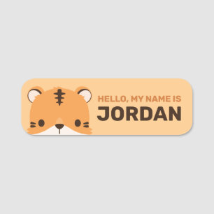 Niedliches Tiger mit Personalisiertem Namen Namensschild