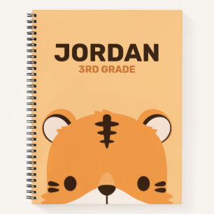 Niedliches Tiger mit Personalisiertem Namen Notizblock