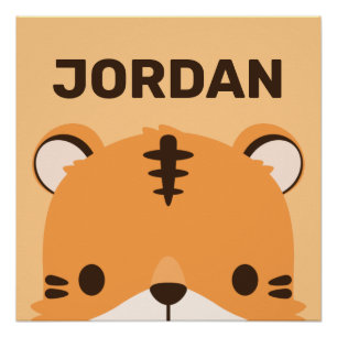 Niedliches Tiger mit Personalisiertem Namen Poster