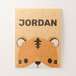 Niedliches Tiger mit Personalisiertem Namen Puzzle