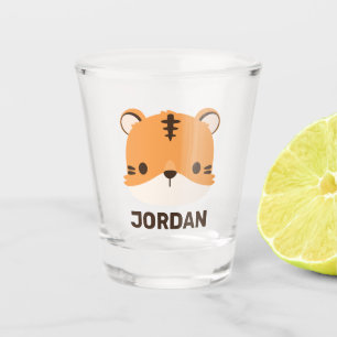 Niedliches Tiger mit Personalisiertem Namen Schnapsglas