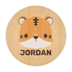 Niedliches Tiger mit Personalisiertem Namen Schneidebrett