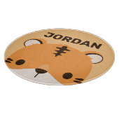 Niedliches Tiger mit Personalisiertem Namen Schneidebrett (Ecke)