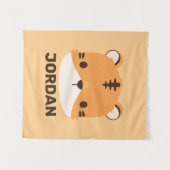 Niedliches Tiger mit Personalisiertem Namen Wandteppich (Vorderseite (Horizontal))