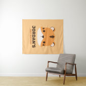 Niedliches Tiger mit Personalisiertem Namen Wandteppich (Beispiel (Horizontal))
