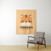 Niedliches Tiger mit Personalisiertem Namen Wandteppich (Beispiel)