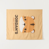 Niedliches Tiger mit Personalisiertem Namen Wandteppich (Vorderseite (Horizontal))