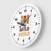 Niedliches Tiger Wildkind Große Wanduhr (Winkel)
