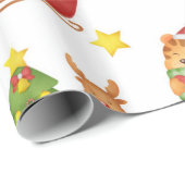 Niedliches Tiger-Wrapping-Papier Geschenkpapier (Rolleneckpunkt)