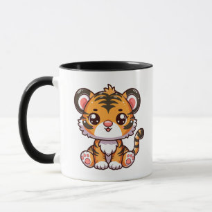 Niedliches Tigerbaby im Sitzen Tasse