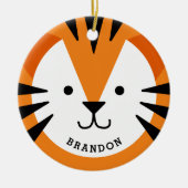 Niedliches Tigergefecht Keramik Kid Keramik Ornament (Vorne)