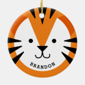 Niedliches Tigergefecht Keramik Kid Keramik Ornament (Hinten)