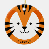 Niedliches Tigergefecht Keramik Kid Keramik Ornament (Vorne)