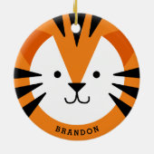 Niedliches Tigergefecht Keramik Kid Ornament (Hinten)