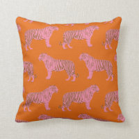 Niedliches Tigermuster in kräftigem Rosa und Orang