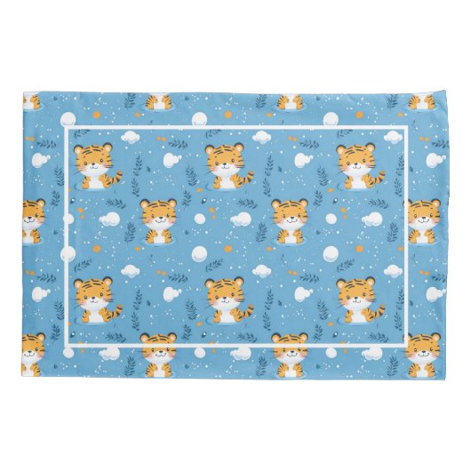 Niedliches Tigermuster Pillowcase für Kleinkinder Kissenbezug (Rückseite)