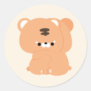 Niedliches Tigerpaar Runder Aufkleber