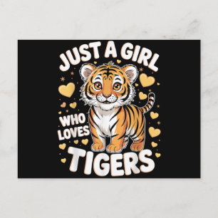 Niedliches Tigertier nur ein Mädchen, das Tiger Li Feiertagspostkarte