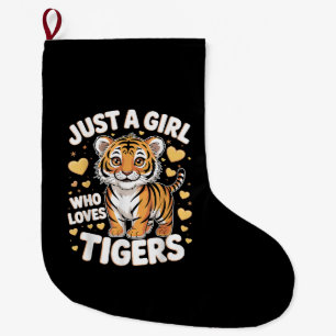 Niedliches Tigertier nur ein Mädchen, das Tiger Li Großer Weihnachtsstrumpf