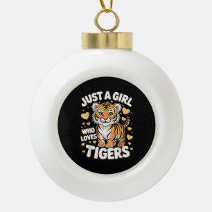Niedliches Tigertier nur ein Mädchen, das Tiger Li Keramik Kugel-Ornament