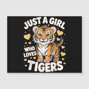 Niedliches Tigertier nur ein Mädchen, das Tiger Li Magnetkarte