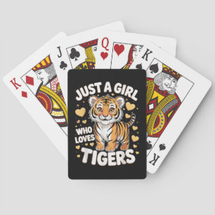 Niedliches Tigertier nur ein Mädchen, das Tiger Li Spielkarten