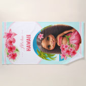 Niedliches Tiki Girl Sommerurlaub Personalisiert G Strandtuch (Vorderseite)