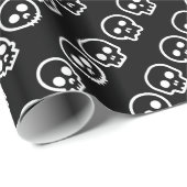 Niedliches Tiny Skulls Halloween Wrapping Paper Geschenkpapier (Rolleneckpunkt)