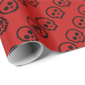 Niedliches Tiny Skulls Halloween Wrapping Paper Geschenkpapier (Rolleneckpunkt)