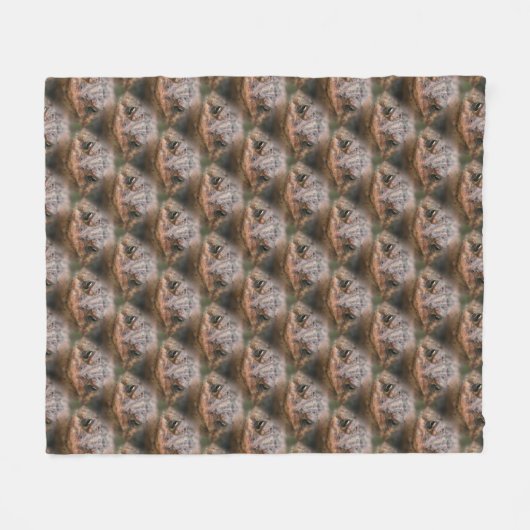 Niedliches Toad Face Animal Muster Fleecedecke (Vorderseite (Horizontal))