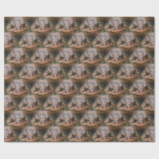 Niedliches Toad Face Animal Muster Geschenkpapier (Flach)