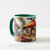 Niedliches toadstooles Feenhaus mit bearbeitbarem Tasse (Vorderseite Links)