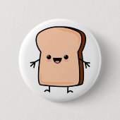 Niedliches Toastbrot Button (Vorderseite)
