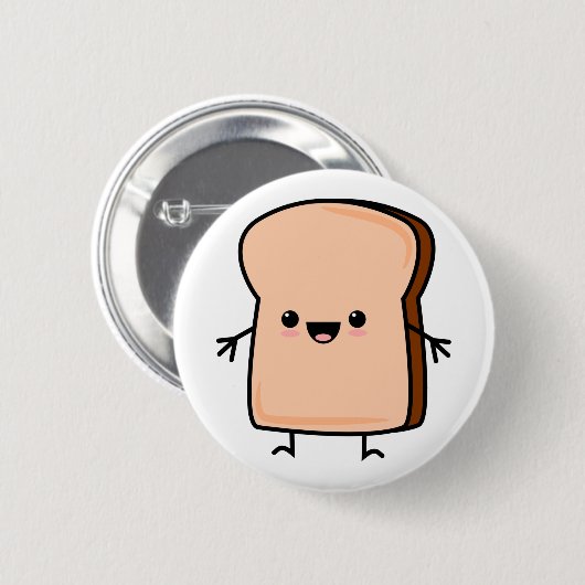 Niedliches Toastbrot Button (Vorne & Hinten)