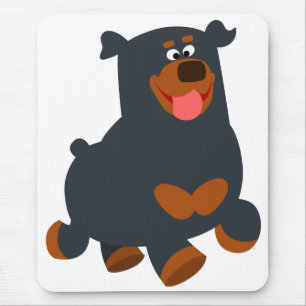 Niedliches tollendes Cartoon-Rottweiler-Mauspad Mousepad
