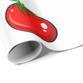 Niedliches Tomatemuster Geschenkpapier (Rolleneckpunkt)