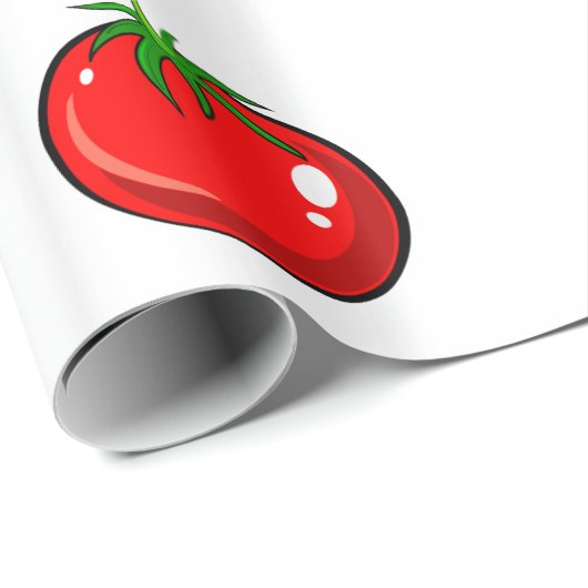 Niedliches Tomatemuster Geschenkpapier (Rolleneckpunkt)