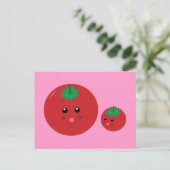 Niedliches Tomaten Postkarte (Stehend Vorderseite)