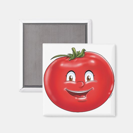 Niedliches Tomatengemüse Cartoon Obst Magnet (Vorderseite/Rückseite)