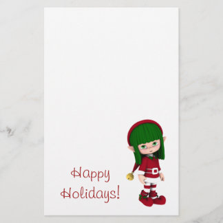 Niedliches Toon-Elf-Feiertags-Briefpapier Briefpapier