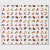 Niedliches Tortenmuster Geschenkpapier (Flach)