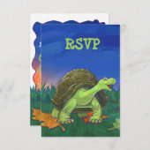 Niedliches Tortoise Party UAWG RSVP Karte (Vorne/Hinten)