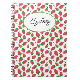 Niedliches Tossed Strawberries Bier Notebook Notizblock