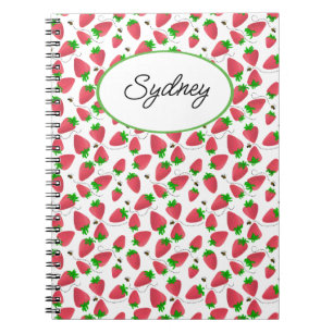 Niedliches Tossed Strawberries Bier Notebook Notizblock