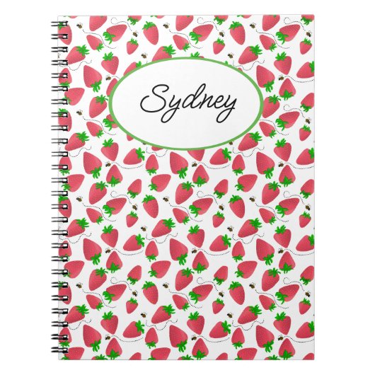 Niedliches Tossed Strawberries Bier Notebook Notizblock (Vorderseite)