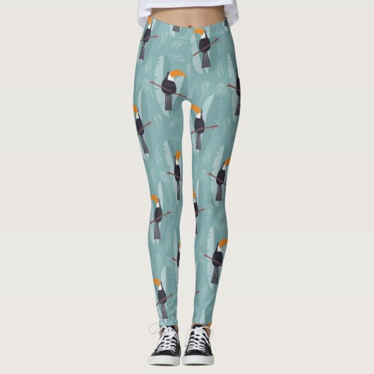 Niedliches Toucans-Muster Leggings (Vorderseite)